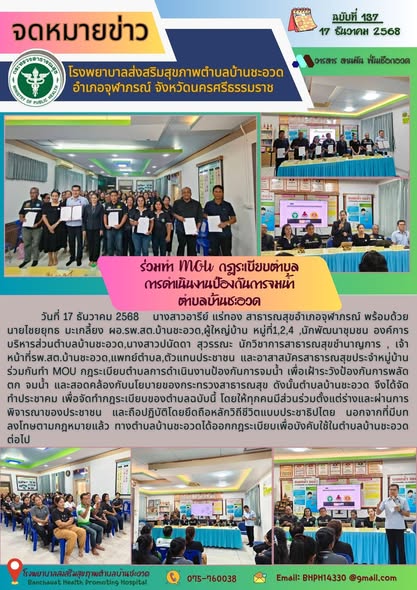 รายงานกิจกรรมด้านสุขภาพระดับตำบลของ รพ.สต.ในพื้นที่อำเภอจุฬาภรณ์