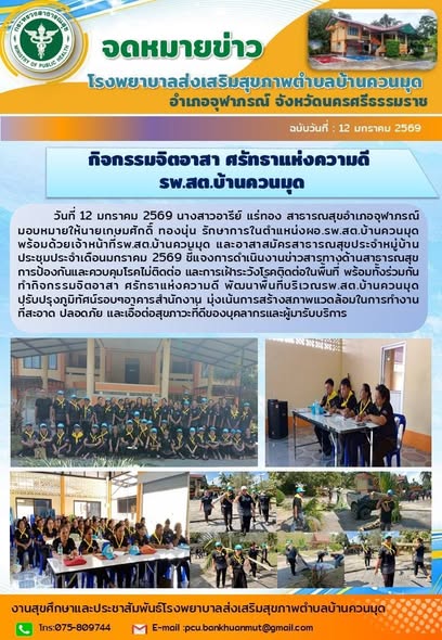 รายงานกิจกรรม ด้านสุขภาพระดับตำบล ของ รพ.สต. ในพื้นที่อำเภอจุฬาภรณ์