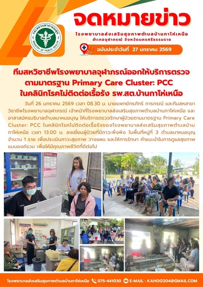 รายงานกิจกรรม ด้านสุขภาพระดับตำบล ของ รพ.สต. ในพื้นที่อำเภอจุฬาภรณ์